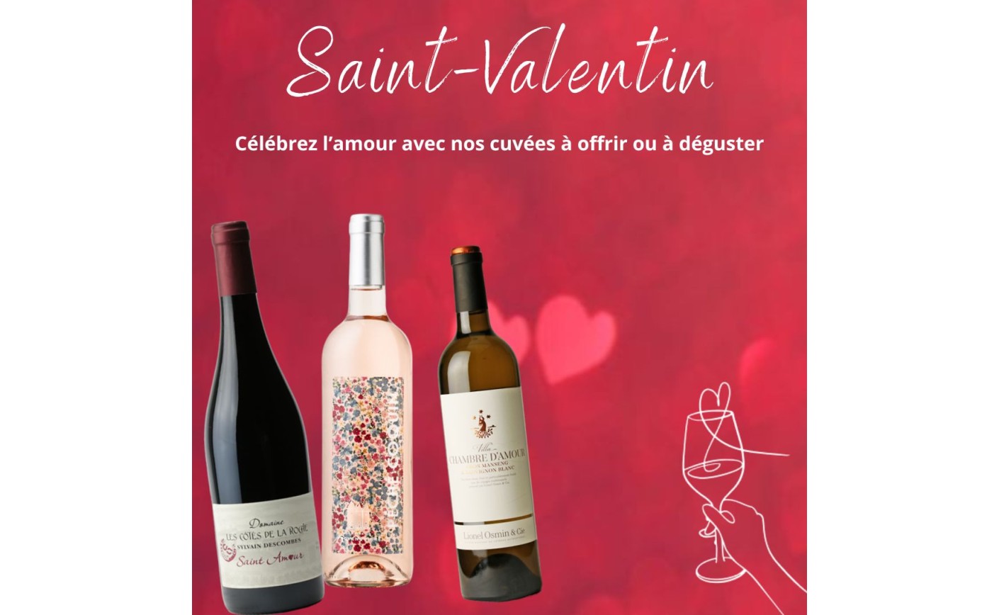 Sélection de vins Français pour une Saint-Valentin inoubliable